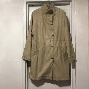 Fashion Bug Hooded Trench coat, removable hood, Metal snaps, Beige size 18/22W